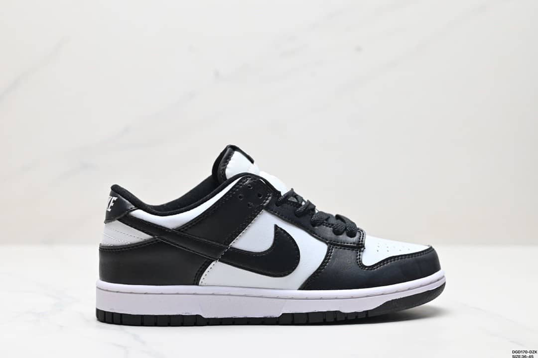 Nike Womens Dunk Shoe, Round Toe Black and White